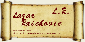 Lazar Raičković vizit kartica